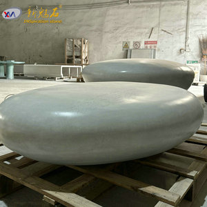 Nuevos Materiales de Construcción de Piedra, Banco de GRC con Forma de Guijarro, Gris, Alta Resistencia, Uso Interior y Exterior - Product Image 1
