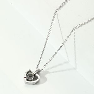 <span class=keywords><strong>Collana</strong></span> alla Moda <span class=keywords><strong>con</strong></span> Zirconi a Prezzo di Fabbrica, Ciondolo <span class=keywords><strong>con</strong></span> <span class=keywords><strong>Proiezione</strong></span> di Testo Personalizzato e Cuore, Gioiello Regalo - Product Image 2