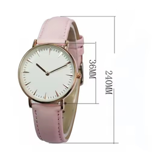 Stainless Steel case Applied Index <b>Watch</b> Genuine Leather Quartz Fashion Classic <b>Watch</b> for Women - Product Image 2