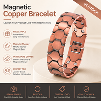 Joyería Magnética de Cobre Puro, Joyería de Terapia Magnética, Brazalete de Cadena Geométrica, Patrón de Fútbol Vintage, Regalo Personalizado al por Mayor