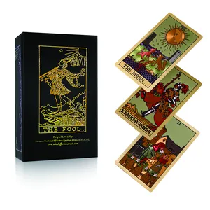 Tarot clásico personalizado a todo Color, Impresión de oráculo, diseño de fábrica personalizado, cartas de tarot con guía