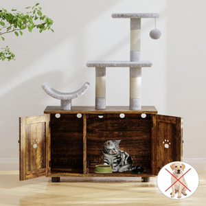 <span class=keywords><strong>Cat</strong></span> Tower Hängematte Kratz baum Holz Katzen toilette Gehäuse All-in-One-Spielzeug mit Katzen haus mit großer Plattform und Eigentums wohnung - Product Image 1