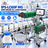 Machine de marquage laser CO2 en ligne IPS-LC60F MG 60W pour l'emballage laitier, les bouteilles de lait et les pots de yaourt