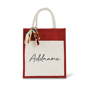 Sac fourre-tout en jute non tissé pour femmes, personnalisé et écologique, style tendance, doublure en toile de jute recyclée imprimée, fermeture à glissière, plage - Product Image 3