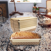 Moule à gâteau jetable rectangulaire en papier kraft ondulé, antiadhésif, résistant à la chaleur, compatible micro-ondes, haute qualité, vente chaude BOFA