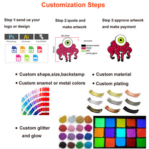 All'ingrosso Design personalizzato ad alta lucidatura spilla glitterata in metallo in lega di zinco - Product Image 5