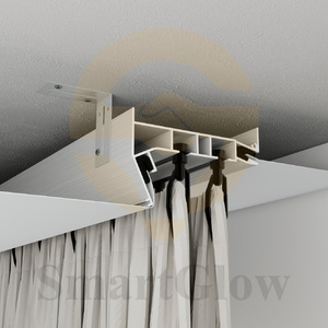 Perfil de aluminio anodizado blanco negro, luz LED, pista de cortina de PVC, difusor de tela de tensión de techo elástico para techo elástico - Product Image 3