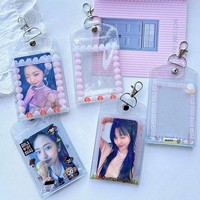 Kleinserienfertigung: Individueller 3-Zoll PVC-Kartenhalter, doppelseitig, 4-Slot-Fotoetui, Foto-Schlüsselanhänger & Ausweishalter für K-Pop-Fans