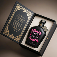 Bouteille de vin ronde blanche personnalisable en gros pour la vente en usine, 500 ml, 750 ml, pour rhum, gin, tequila, whisky, brandy, vodka