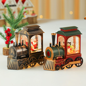 Decoración navideña creativa con tren musical iluminado y lleno de agua, caja de música, escaparate de hotel, escaparate de tienda, regalo. - Product Image 4