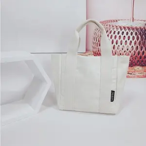 Mini petit sac fourre-tout en toile de coton pour étudiants avec logo personnalisé respectueux de l'environnement