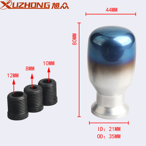 Xuzhong Aluminum Alloy Manual <b>Shift</b> <b>Knob</b> 80mm x 44mm Rustproof Car Gear Lever <b>Knob</b> with Adapter Sleeves 8 10 12mm - Product Image 1