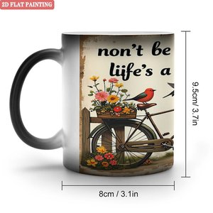 Taza Mágica Personalizada con Diseño de Aniversario, Negra Esmerilada, 11 oz, Cerámica, Sensible al Calor, Taza Blanca - Product Image 1