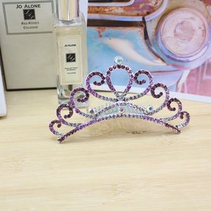 Large Crown Colorful Rhinestone Hair <b>Clip</b> For Girls Princess Birthday Party Accessory 27cm Size Mixed Colors - Product Image 2