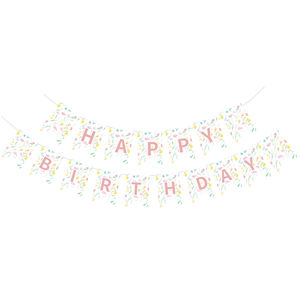 Juego de Decoración de Cumpleaños con Diseño Floral Rosa de JIALIN para Niños con Artículos Desechables para Fiestas - Product Image 6