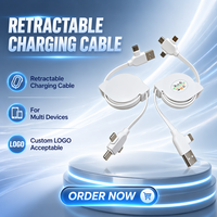 Cable de Carga Retráctil Universal 6 en 1 con Logotipo Personalizado, Cable USB Multifuncional para Teléfono, Regalo Promocional