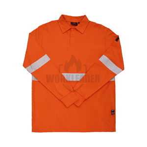 도매 난연성 면 하이비즈 긴팔 니트 정전기 방지 작업복 안전 등급 C 보호 작업복 - Product Image 2