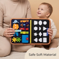 Livre d'activités sensorielles Montessori personnalisable et réutilisable en feutre pour bébés, livre silencieux, livres d'autocollants magiques pour enfants