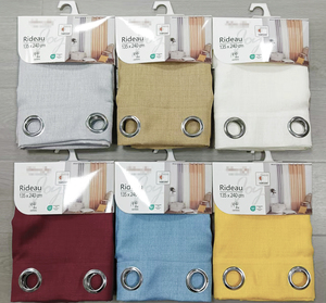 Cortinas de tul opacas con diseño de nido de pájaro, semitransparentes, de color liso, con ojales, listas para colgar - 24 colores en stock - Product Image 3