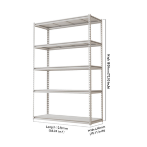 Estantería de Almacenamiento de Acero de 5 Niveles, Estante Utilitario Ajustable con Recubrimiento en Polvo, Estantería Móvil, Estantería Industrial, Estantería Metálica - Product Image 3