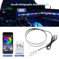 Maidsail Nouvelle Lampe d'Ambiance pour Voiture, LED à Couleurs Magiques, en Acrylique, pour Console Centrale, Installation USB Sans Perçage, Décorative à Effet Eau Courante