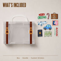 Boîte de transport personnalisée en PET, boîte cadeau transparente avec poignée découpée, fermeture pliante