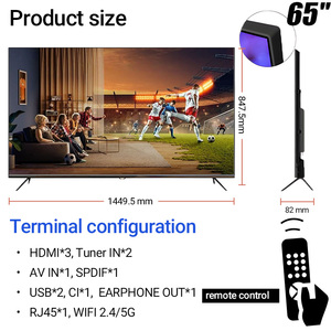 Téléviseur LCD LED sans cadre en verre trempé 65 <span class=keywords><strong>pouces</strong></span> 4K UHD Panneau IPS BOE CSOT Écran 1,5 Go de RAM 8 Go de ROM Smart TV 65 <span class=keywords><strong>pouces</strong></span> - Product Image 6