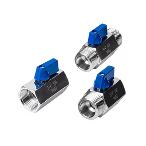 Alahot 304 Stainless Steel Floating <strong>Ball</strong> <strong>Valve</strong> <strong>Mini</strong> Double Thread High Pressure 4/6 Inch 1 Inch <strong>Valve</strong> - Product Image 1