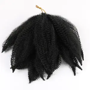 Cabelo sintético afro, cabelo sintético curto de 8 polegadas de crochê para trança