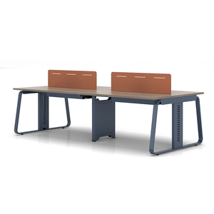 Poste de travail modulaire moderne personnalisé avec cloison ouverte, en bois durable, pour 6 personnes - Product Image 4