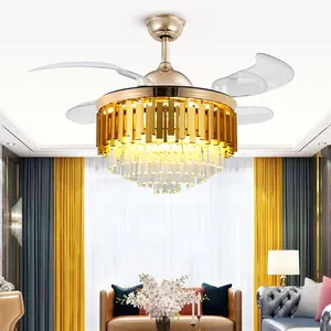 Wholesale Hot Sale Crystal Chandelier 42"/48" Ceiling Light Simple Luxury Chandelier Modern Ceiling Fan Light