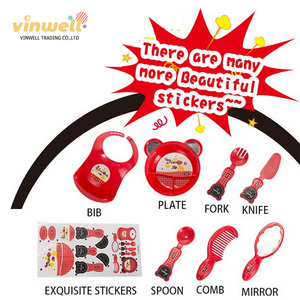 Cochecito de bebé con sombreado, muñeca con vajilla IC, asiento de coche - Product Image 4