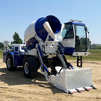 Mezcladora de Concreto Autocargable Portátil de 500L, Pequeña Mezcladora de Cemento Diésel para Construcción Agrícola
