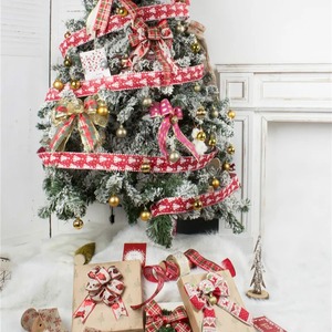 Luxury Durable Christmas Satin <b>Ribbon</b> Red Plaid Pattern 20mm Wide Decorative Gift Bow Luster Finish Printed Design - Product Image 1