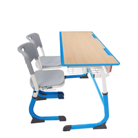 Mobilier moderne réglable pour salle de classe Chaise de bureau double pour étudiant, école universitaire Matériau métallique