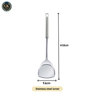 Spatule de cuisine en acier inoxydable avec manche en silicone résistant à la chaleur et en métal, ustensile de cuisine antiadhésif sûr pour la cuisson et la sautadeuse