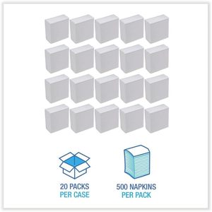 กล่องใส่กระดาษเช็ดปากแบบพับได้ ยี่ห้อ Boardwalk ขนาด 12 นิ้ว x 7 นิ้ว สีขาว ทำจากกระดาษคราฟท์เนื้อนุ่ม พิมพ์ลาย บรรจุ 500 แผ่น/แพ็ค 20 แพ็ค/กล่อง - Product Image 6