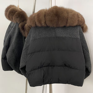 OFTBUY Cappotto Imbottito con Grande Collo in Vera Pelliccia di Volpe, Nuovo Modello Autunno Inverno, Giacca Corta da <span class=keywords><strong>Donna</strong></span>, Spessa e Calda con Pelliccia Naturale - Product Image 6