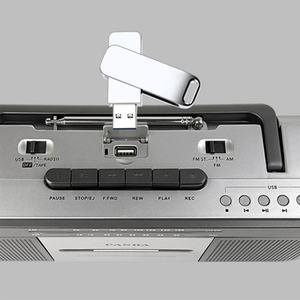 Grabadora de Casetes Clásica Popular para Uso Doméstico, Grabadora de Casetes Portátil Vintage con Radio AM/FM - Product Image 4