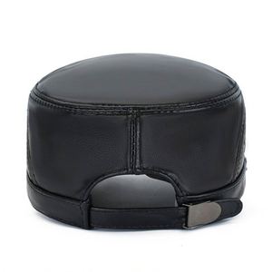 Chapeau d'hiver décontracté pour homme en cuir véritable, chaud et plat, idéal pour l'extérieur - Product Image 4