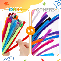 Nettoyeurs de tuyaux en chenille de couleurs assorties Jouets éducatifs pour enfants Artisanat créatif Fil flou pour enfants