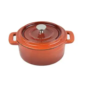 Factory Price Home Kitchen Use Orange Enamel Mini Cast Iron Cocotte Casserole