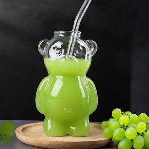 แก้วแก้วใสทนความร้อนรูปหมีน่ารัก ขนาด 301-400 มล. สำหรับกาแฟ นม ชา น้ำผลไม้ ใช้ในร้านอาหารและที่บ้าน - Product Image 1