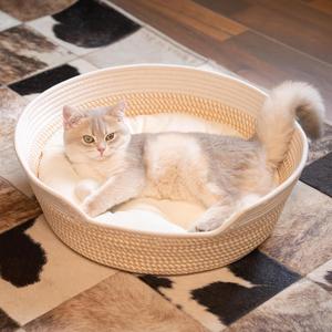 Erhöhtes Katzenbett-Körbchen mit Kissen, niedliches Haustierbett für Katzen und Hunde im Innenbereich, Katzenbett für mittelgroße und große Katzen, Geschenk - Product Image 2