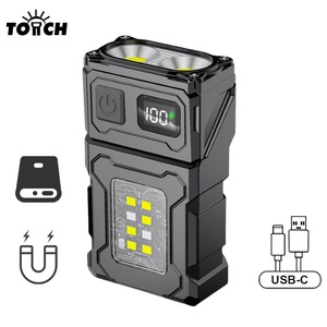 Led ngoài trời Cắm trại đa công cụ EDC USB sạc Keychain ánh sáng túi nhỏ nhỏ Đèn pin gấp góc - Product Image 1
