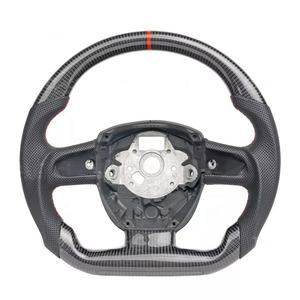 <span class=keywords><strong>Volante</strong></span> de coche de cuero personalizado de fibra de carbono Real para <span class=keywords><strong>Audi</strong></span> A3 <span class=keywords><strong>A4</strong></span> A5 B7 A6 Q5 Q7 S5 S4 <span class=keywords><strong>2006</strong></span> 2007 2008 2009 2010 2011 2012 Rs3 - Product Image 1