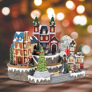 Venta caliente de Navidad de la estación de tren de modelo de temporada de resina de Led Navidad pueblo - Product Image 2