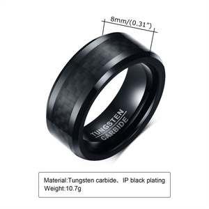 Carbon Layer <b>Men</b> Jewelry Customized Stainless Steel <b>Ring</b> Simple Style <b>Ring</b> <b>for</b> Parties - Product Image 6