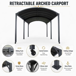 Gazebo Retráctil Inteligente con Rieles Deslizantes, Refugio Móvil de Aluminio con Ruedas Giratorias para Balcón o Terraza de Piso Alto - Product Image 4