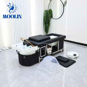Sillón de Pedicura MOOLIN Moderno con Lavacabezas, Cuero PU Ergonómico, Acero Inoxidable, <span class=keywords><strong>Mueble</strong></span> Multiusos para Salón - Product Image 1